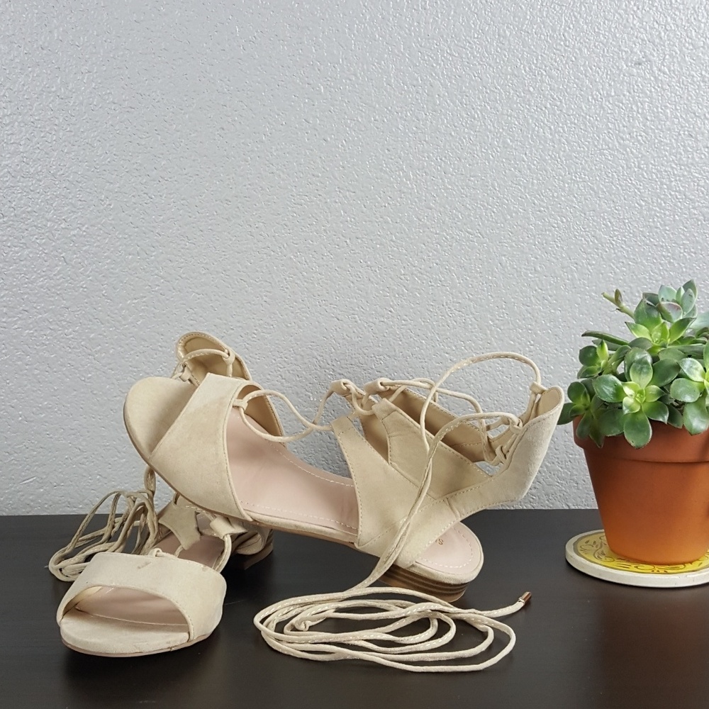 Shoe Republic LA suede lace up sandals - Picture 1 of 6
